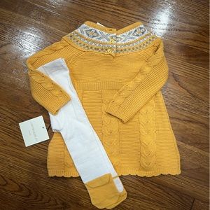 Cynthia Rowley Baby Girl’s Sweater Dress With Tights